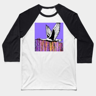 Flight of the Egret Purple Baseball T-Shirt